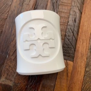 Tory Burch Acrylic White Cuff Bangle Bracelet